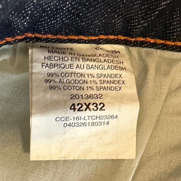 LEE Jeans Men 42X32 Straight Leg Mid-Rise Dark Blue‎ Denim Causal - Picture 4 of 9